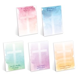 Watercolor Bible Verse Sticky Note Pad Assortment/Set of 5 Christian Note Pads / 4" x 6" Colorful Devotional Scripture Sticky Note Pads / 50 Sheets Per Pad/Made in USA