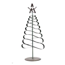 A & B Home 28.5 in L Gray Galvanize Metal Ribbon Tree, Holiday Decor, Christmas Ornament, Tabletop Christmas Tree