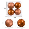 Xcdhemde 4-Piece Large Christmas Baubles Diameter 10 cm, Orange Red