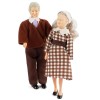 Set of 2 Dollhouse Miniature 1:12 Grandparent Dolls