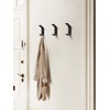 SORWDUERM 4 Pack Black Leather Coat 2 Hooks Wall for