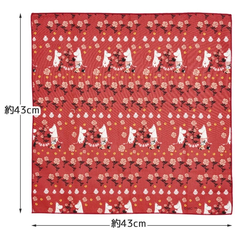 Skater KB4-A Lunch Cloth, Moomin Mama's Rose, 16.9 x 16.9