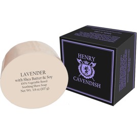 Henry Cavendish Lavender Shaving Soap with Shea Butter & Coconut Oil. Long Lasting 4 oz Puck Refill. Mens Shave Soap. All Natural. Rich Lather, Smooth Comfortable Shave. For Ladies and Gentlemen.