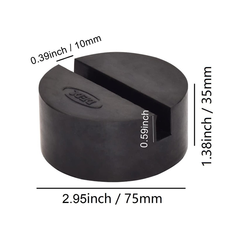 DEDC 4PCS Rubber Jack Pads Universal Slotted Frame Rail Protector