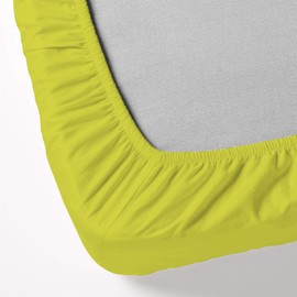 Nimsay Home Plain Dyed PolyCotton Modern Bed Fitted Sheets Soft 10"/25CM Extra Deep 23 Solid Colours Elasticised Corners (Celery, King)