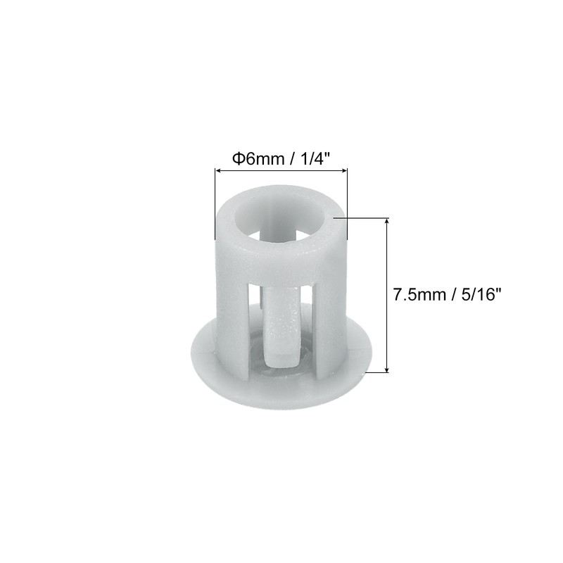 Sourcing Map 32PCS 6mm(1/4") Light Gray Plastic Hole Plugs, Flush