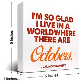 Autumn Desk Decor,Fall Wood Box Sign,Autumn is a Second Spring Wooden Plaque Sign,Autumn Decorations for Farmhouse Home Office Shelf Table Decor C1104