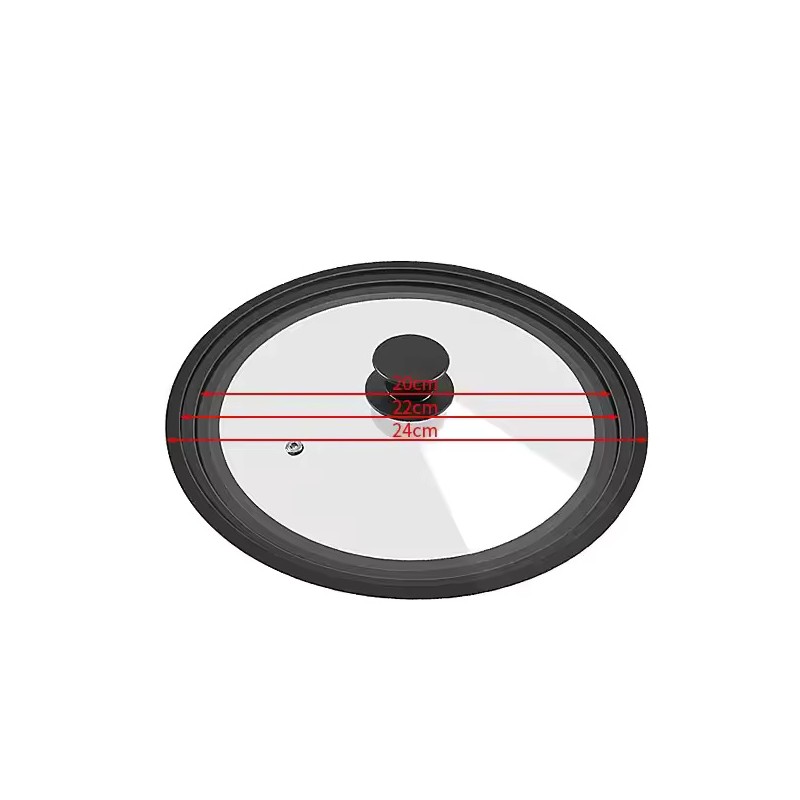 Universal Silicone Glass Pot Lid with Steam Vent, 16-32cm