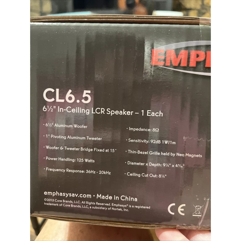 Emphasys In-Ceiling LCR Speaker CL6.5 6 1⁄2" In-Ceiling 125 Watts