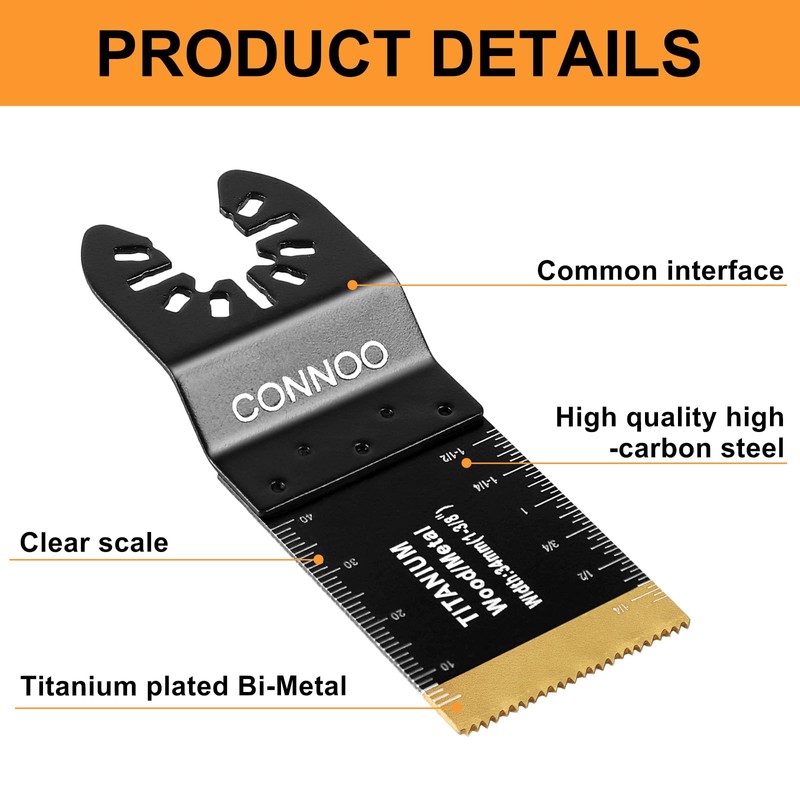 CONNOO 120 Pack Oscillating Saw Blades, Multitool Oscillating Tool Blades