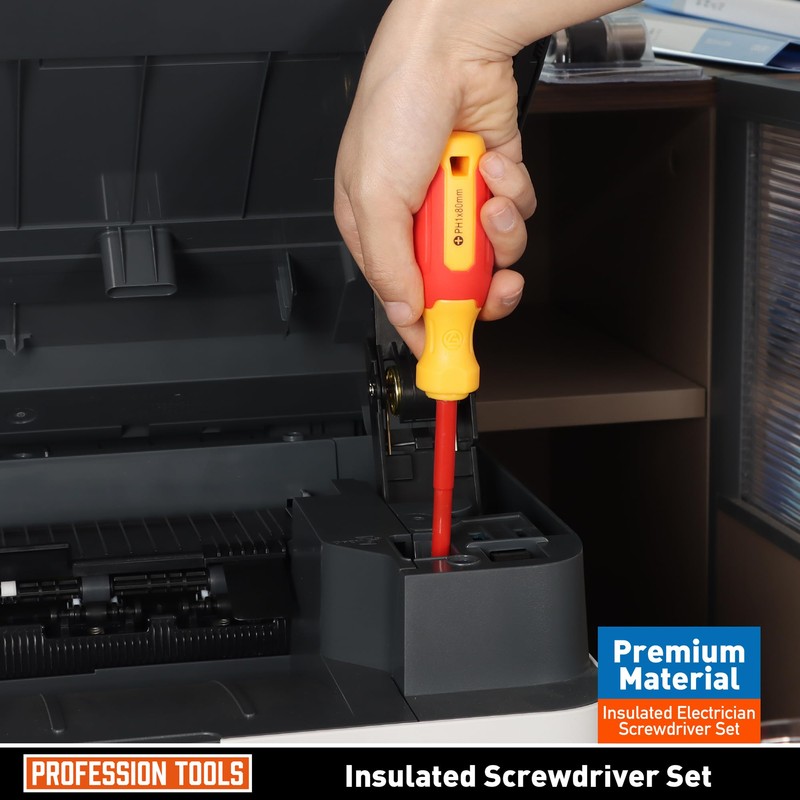 Amartisan 1000V Insulated Electrician Screwdriver Set 6-Piece, 3 Phillips and