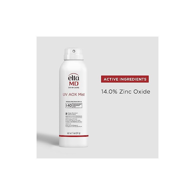 EltaMD UV AOX Mist - Protector solar mineral en aerosol,