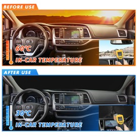 Car Windshield Sun Shade for Toyota Highlander 2008-2013 Foldable UV Ray Reflector Car Shade Toyota Highlander Sunshade Accessories Windshield Shade Keeps Your Vehicle Cooler