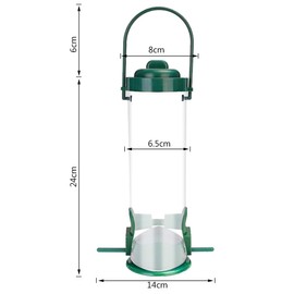 Ledeak Feeding Column with 2 Feeders for Birds, Plastic Feeder Wild Bird Feeder Bird Feeder with Feeding Landing Poles for Hanging Feeding