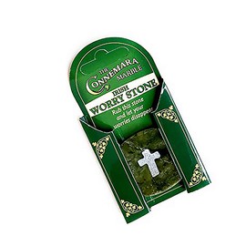Connemara Marble Worry Stone with Etched Cross
