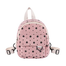 FUNSEED Mini Backpack Women Cute Corduroy Floral Small Casual Clutch Daypack Purse, pink