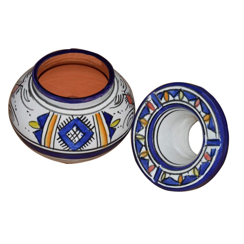 Ceramic Ashtrays Hand Made Moroccan smokeless Ceramic Medium Vivid Colors
