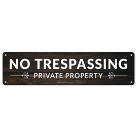Sigo Signs Private Property No Trespassing Sign, Rectangle Brown Background Sign, 3x12 Inches, Rust Free .040 Aluminum, Fade Resistant, Indoor/Outdoor Use, Made in USA by Sigo Signs