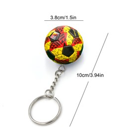 Suuwwn Pack of 6 Key Fob Football, Football Key Fob Boy Football Pendant Key Chain Children's Football Party Bag Birthday Gifts for Children Adults Car Keychain, silver