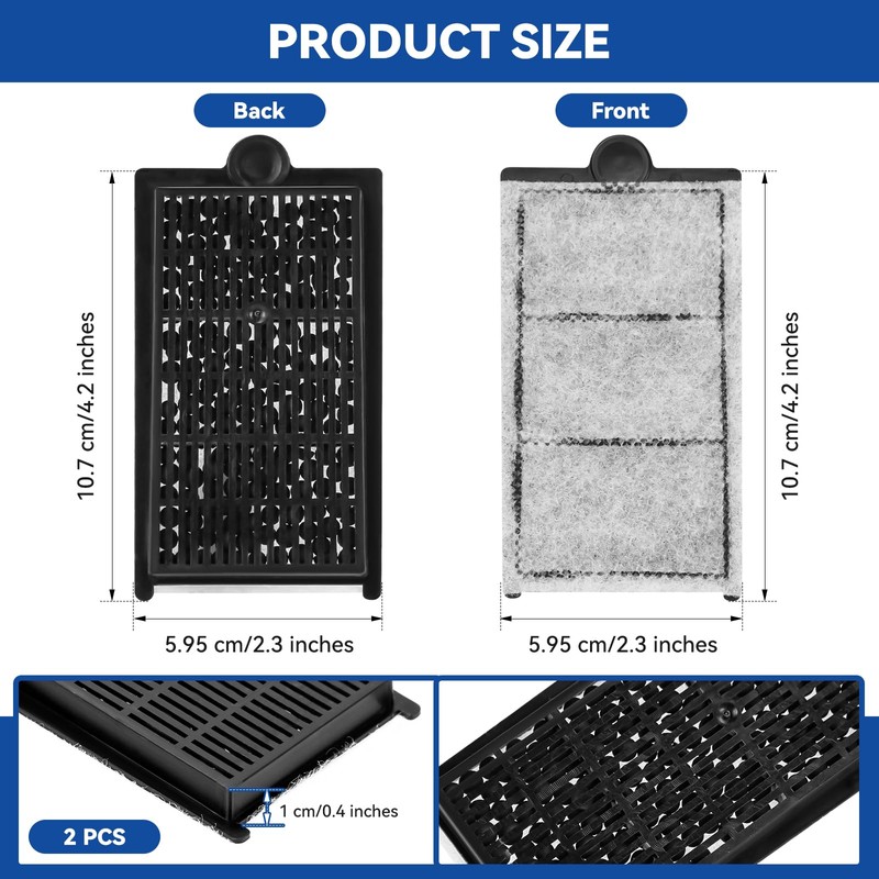 FKBYM 2 Pack Carbon Cartridge Replacement Insert for Aquatop Pisces
