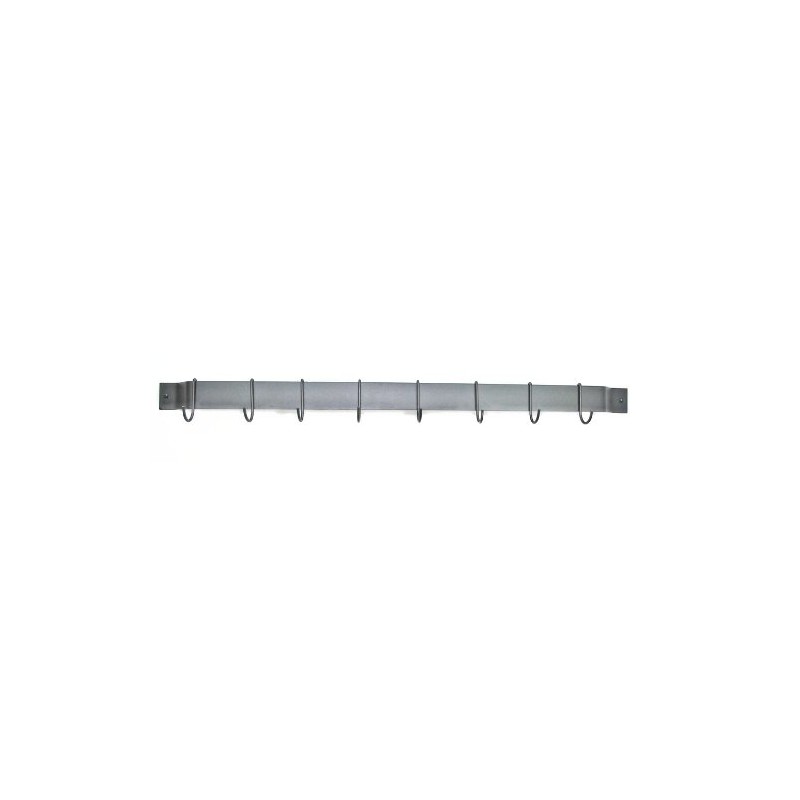 Rogar 1310 36" Bar Rack, Black with Black Hooks