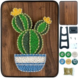 BAZIMA ALICE DIY String Art Kit for Beginner, DIY Cactus Potted Craft Kit,Unique Gift,Craft Kit for Holidays