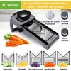 CHEFOLLA Cortador de Verduras, Rallador de Acero Inoxidable Cocina