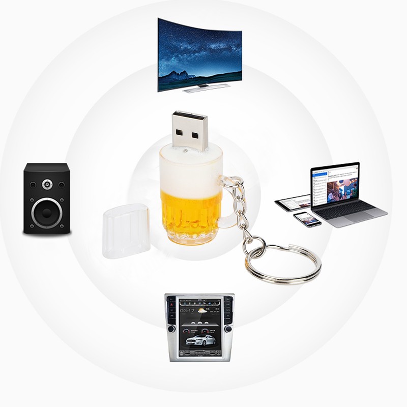 USB Flash Drive Cartoon Domineering Beer Mug Shape Portable Storage