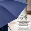 PERLETTI Black Men's Automatic Umbrella with Pattern - Windproof Pocket