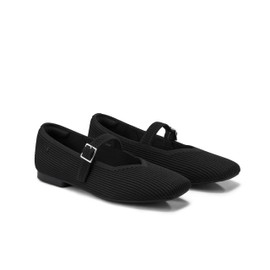 VIVAIA Margot Mary Jane Women Flat Shoes Comfortable Slip on Square-Toe Ballet Flats with Arch Support Washable Shoe Black Size 10.5