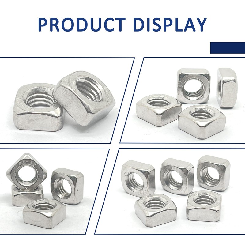 20 Pcs M8 Square Nuts,304 Stainless Steel Machine Square Screw