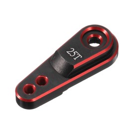 MECCANIXITY Aluminum Alloy 25T Steering Servo Arm Horn Red for 1/10 RC Car/Boat/Airplane Boat Accessories 1 Pcs