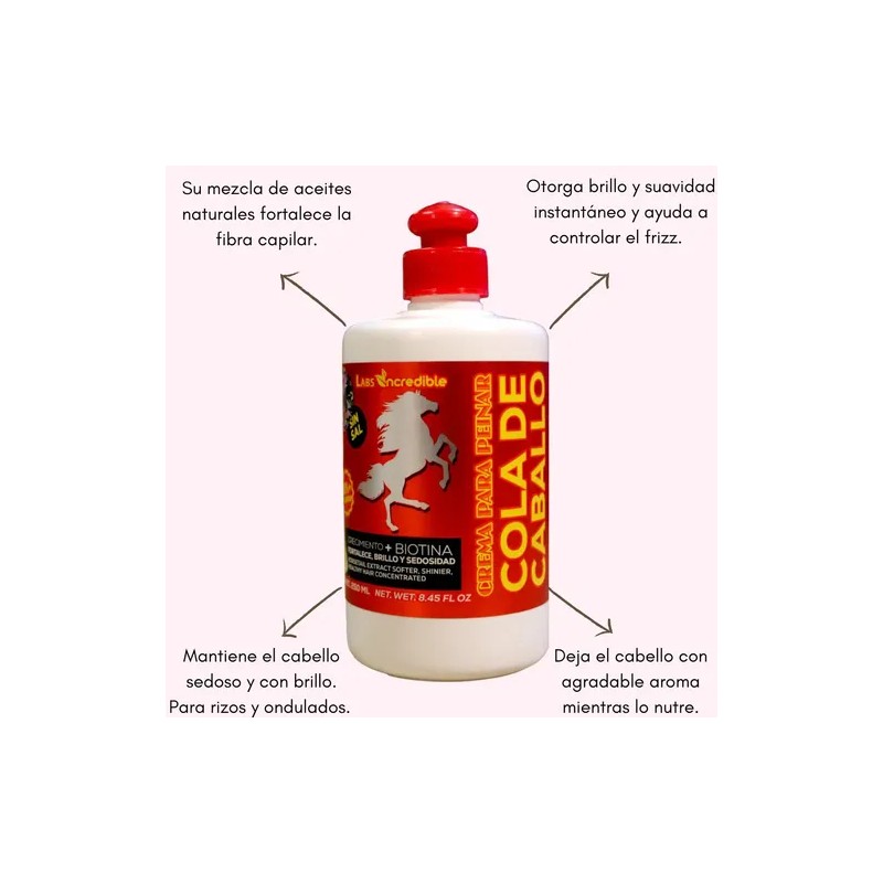 Crema Para Peinar Cola De Caballo 250ml Labs Incredible