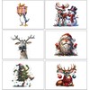 Pack of 64 Funny Christmas Postcards with Funny Drawings on