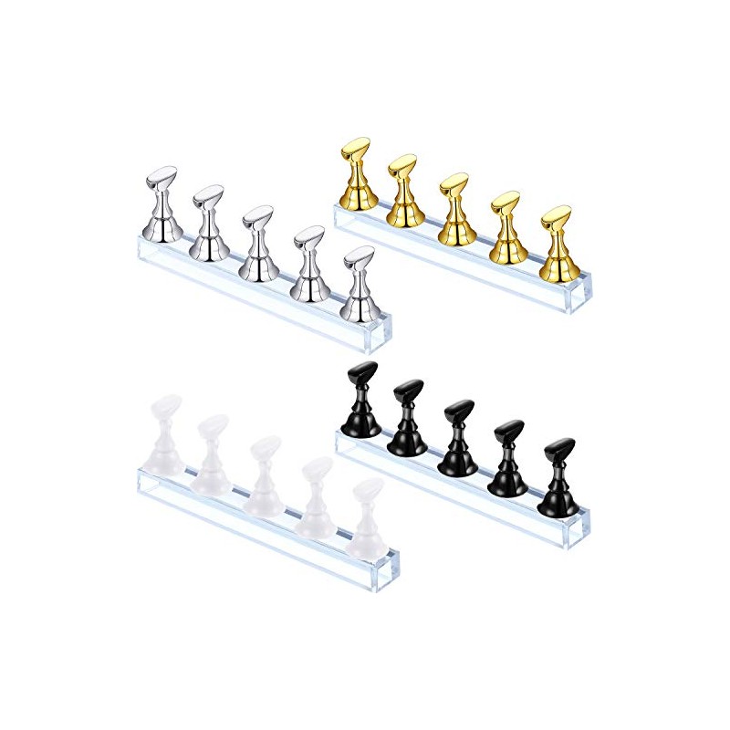 Soporte de acrílico 4 en 1 para uñas y práctica,