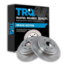 TRQ Rear Brake Rotors Set Solid Compatible with 2007-2013 Acura MDX 2010-2013 ZDX 2011-2017 Honda Odyssey 2009-2015 Pilot