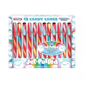 Kraft NEW JET PUFFED MARSHMALLOW flavor 12 CANDY CANES pastel colors sealed