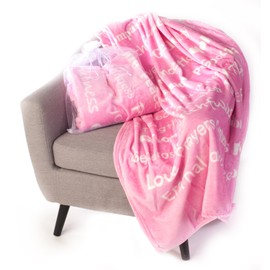 BlankieGram Christian Blanket - “Faith” Plush Throw Blanket - Inspired Gifts Ideas for The Entire Family, Comfort Gifts, Pink