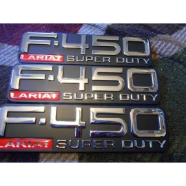 Ford NEW FORD F-450 SUPERDUTY LARIAT FRONT FENDER AND TAILGATE EMBLEMS SET OF 3