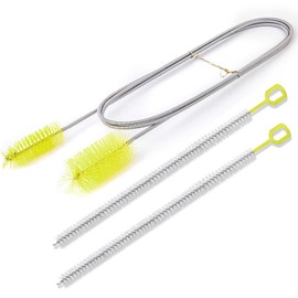 Flexible Drain Brush, 66 Inch Double Ended Aquarium Filter Hose Long Pipe Cleaners Brush for Fish Tank, Sink, Drain, and 2 Pieces 12 Inch Straw Cleaning Brush