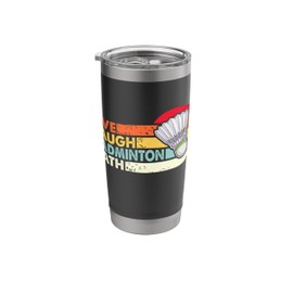Live Laugh Badminton Bath Funny Retro Vintage Sunset Stainless Steel Insulated Tumbler