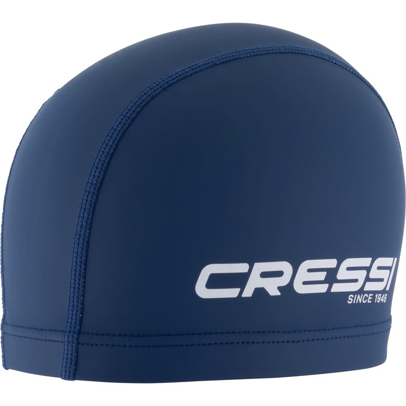 CRESSI Senna Swim Cap Pu Coated Blue/White - Adult Swimming