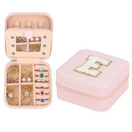 ZelongChen One Piece Portable Travel Jewelry Box Useful Divided Compartments Women's Jewellery Box Multifunctional Lightweight Jewellery Organiser for Women Birthday Gift