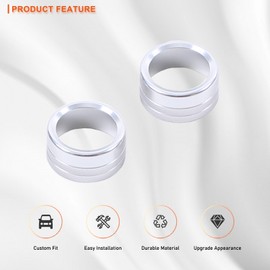 for Hummer EV A/C Air Conditioning Knob Control Knob Covering Caps, Aluminum Air Conditioning Control Switch Knob Button Ring Trim Compatible with 2024 and up Hummer EV
