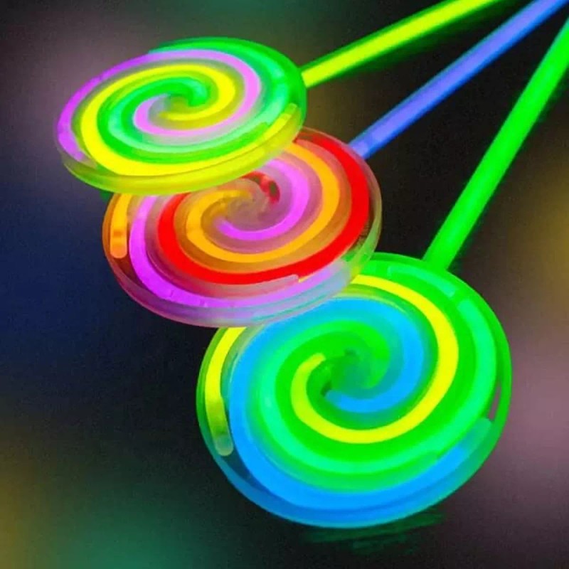 Lecute 10 Paleta Fiesta Candy Glow Neón Tubo Luminosas Fiesta