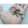 Bronze Serving Spoon Charm Keychain with Carrot, Apple, and Thank