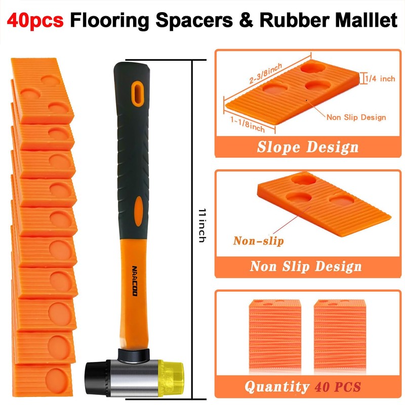 NAACOO Laminate/Vinyl Flooring Tools, Heavy Tapping Block for Vinyl Plank