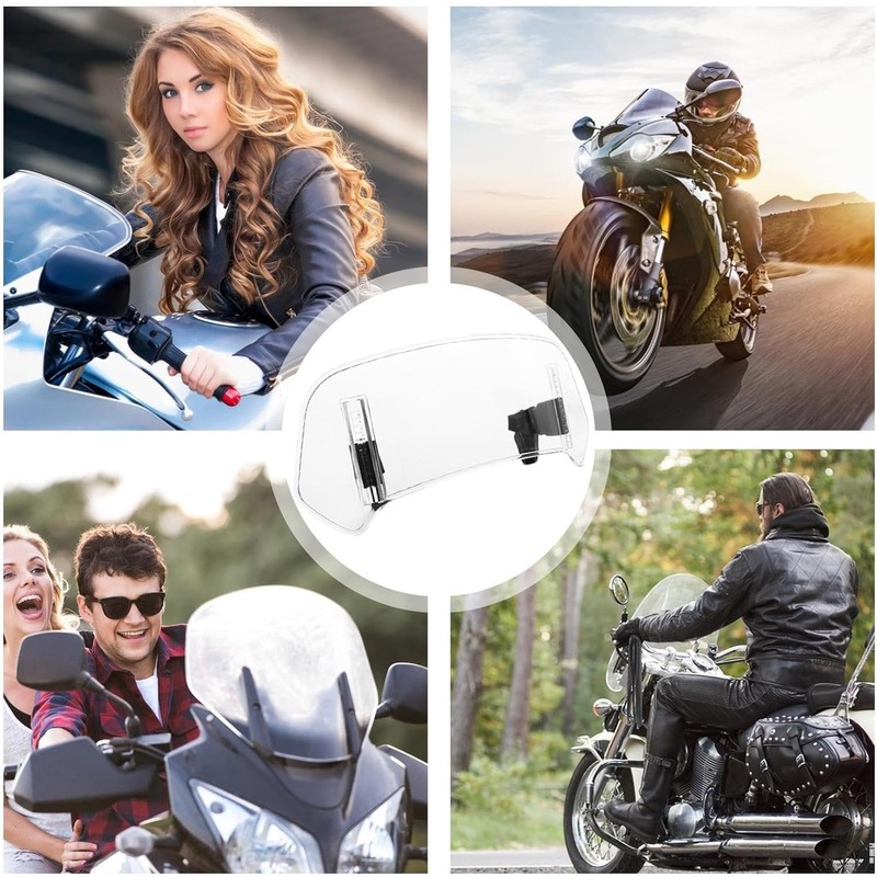 LimCryspp Motorcycle Windshield Extender Small Windshield Extender Block, Adjustable Clip