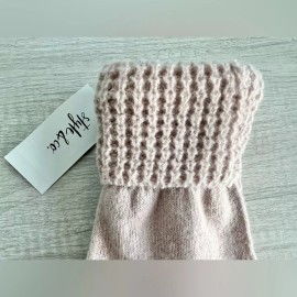 Style & Co Women's Faux-Fur Pom Pom Waffle-Knit Gloves