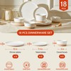 Sweese 18 Pieces Porcelain Dinnerware Set, Modern Dish Set for